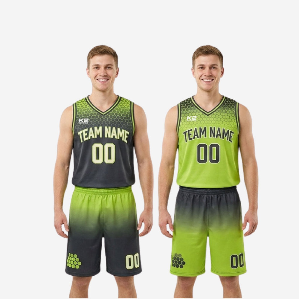 Green Black Colorway - Custom Reversible Basketball Uniforms