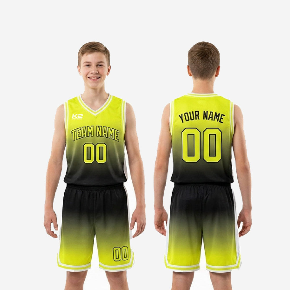 Custom Green and Black Youth Basketball Uniforms | 2-Piece Team Set