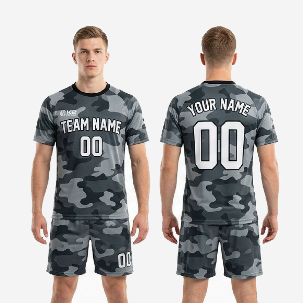 Grey/Black Custom Gray Soccer Uniforms | Full Sublimation