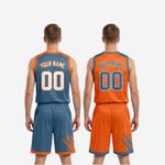 Size and specification sheet for the custom home and away reversible basketball uniform set covering youth and adult sizing