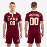 K2 Sportswear maroon and cream retro full soccer kit with matching jersey and shorts