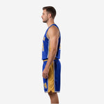 K2 Sportswear full Royal Blue and Gold basketball uniform set front and back sublimated kit