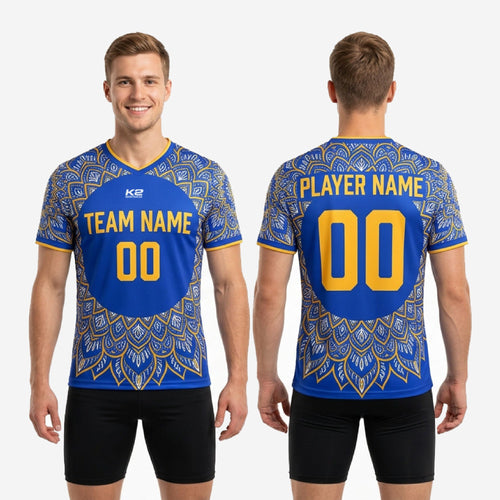 K2 Sportswear custom royal blue sublimated soccer training jersey full squad teamwear