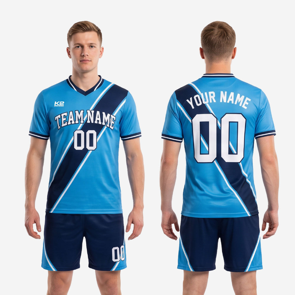 Sky Blue & Navy Soccer Uniform | Custom Soccer Uniform Design Kit