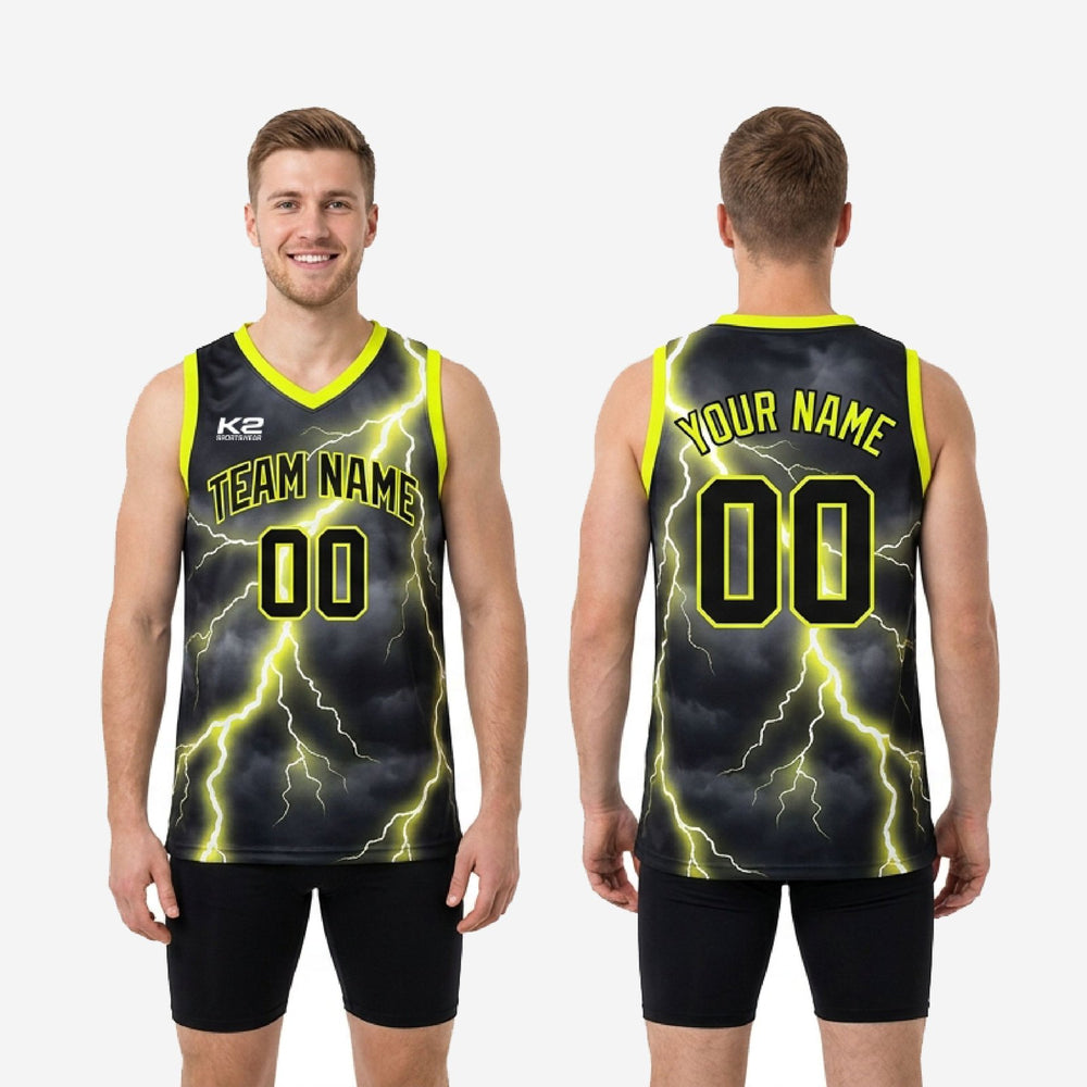 Custom Lime Green and Black Basketball Jersey - Team Order