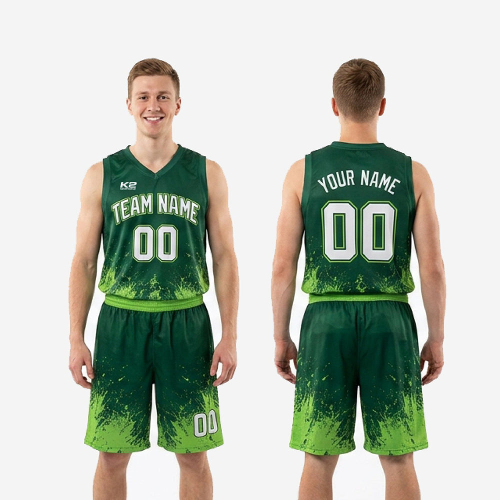 Men's Lime Green Basketball Uniforms - Custom Jersey and Shorts