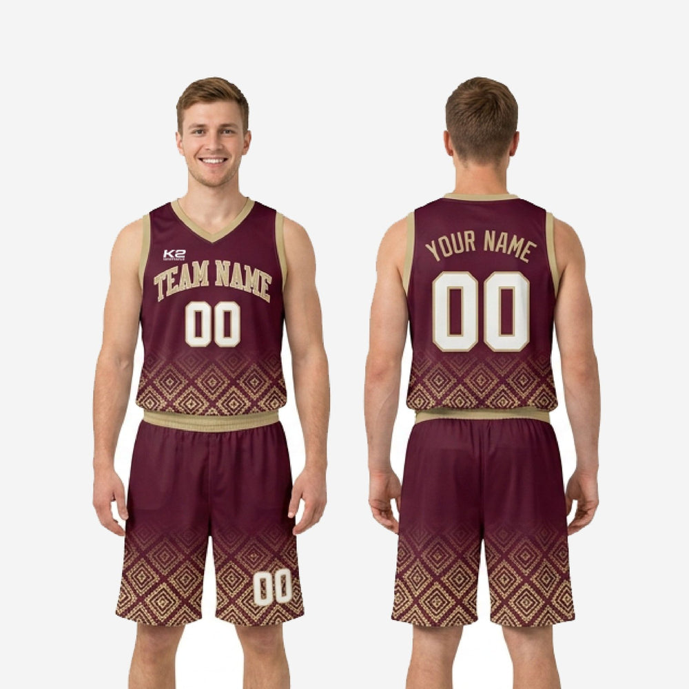 Custom Maroon and Gold Basketball Uniforms for School Programs