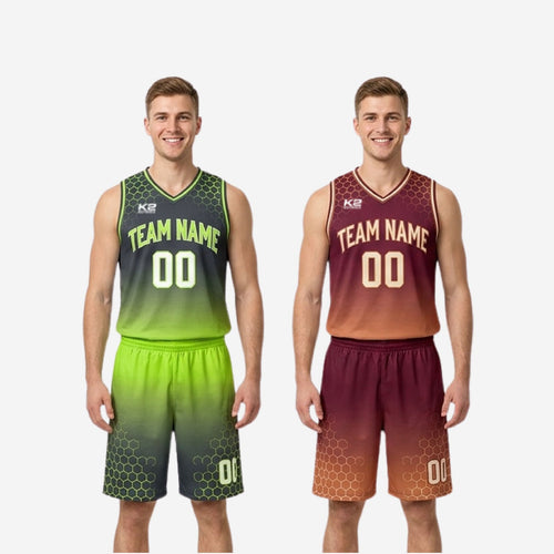 Custom Maroon and Gold Reversible Basketball Uniforms - Sets for Whole Teams