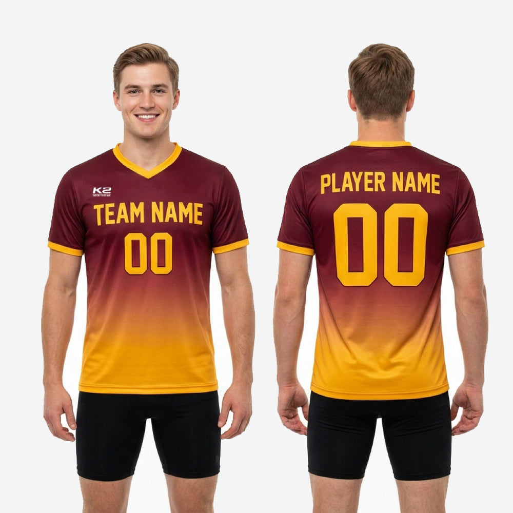 Maroon/Gold Custom Maroon Soccer Training Jersey | Full Sublimation