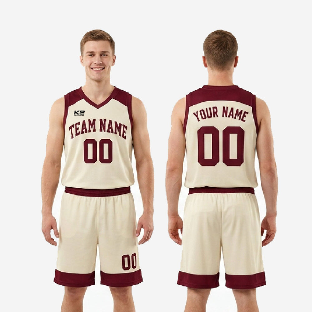 Custom Men's Basketball Uniform Sets - Maroon, Mixed Rosters