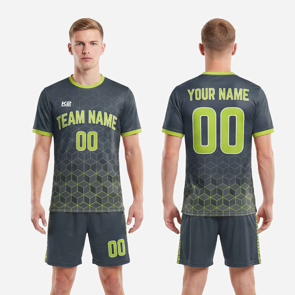 Soccer Outfits for Men - Custom Charcoal with Player Numbers