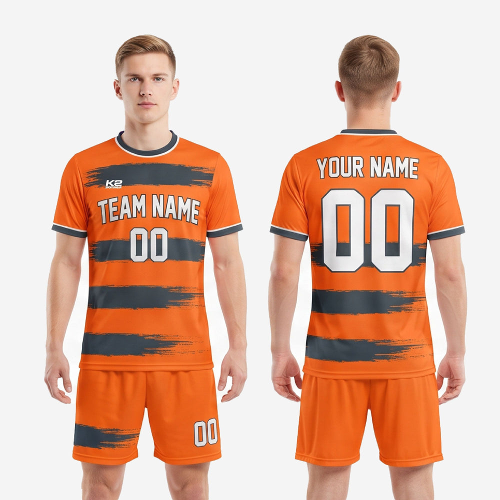 Soccer Outfits for Men - Custom Orange, Full Sublimation
