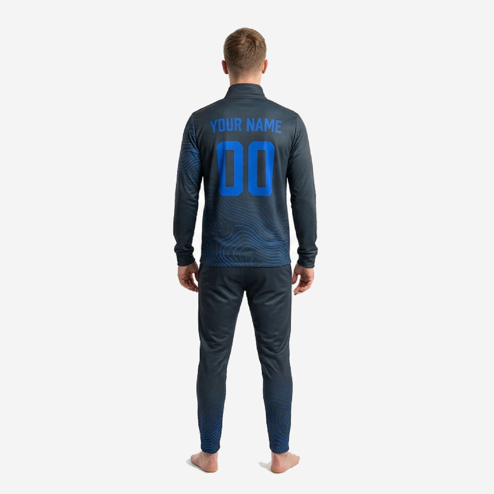 Mens Custom Tracksuit Set - Custom Graphite with Player Numbers