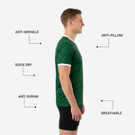 Back view of mens custom training jersey in Forest Green with player number and name print zones