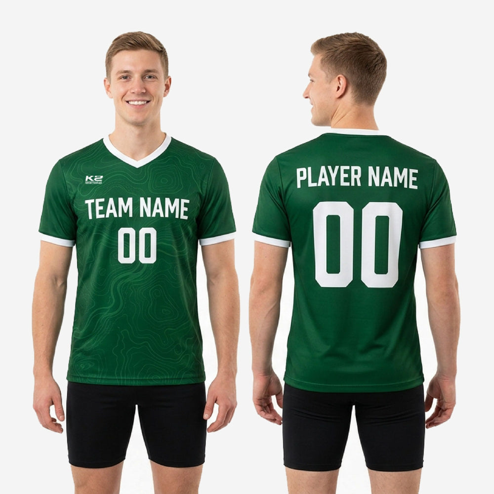Mens Custom Training Jersey - Custom Forest Green, Full Dye