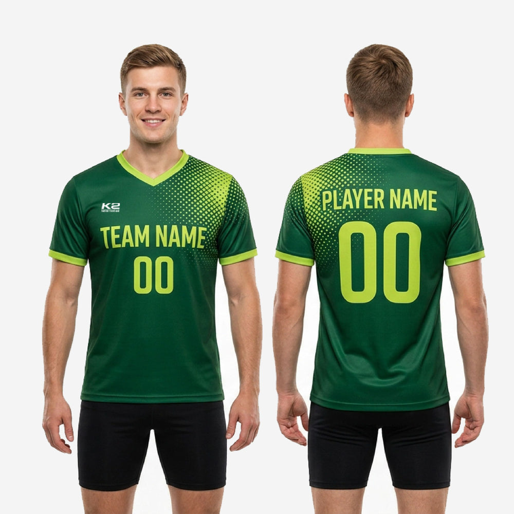 Dot Burst Mens Custom Training Jersey in Forest Green