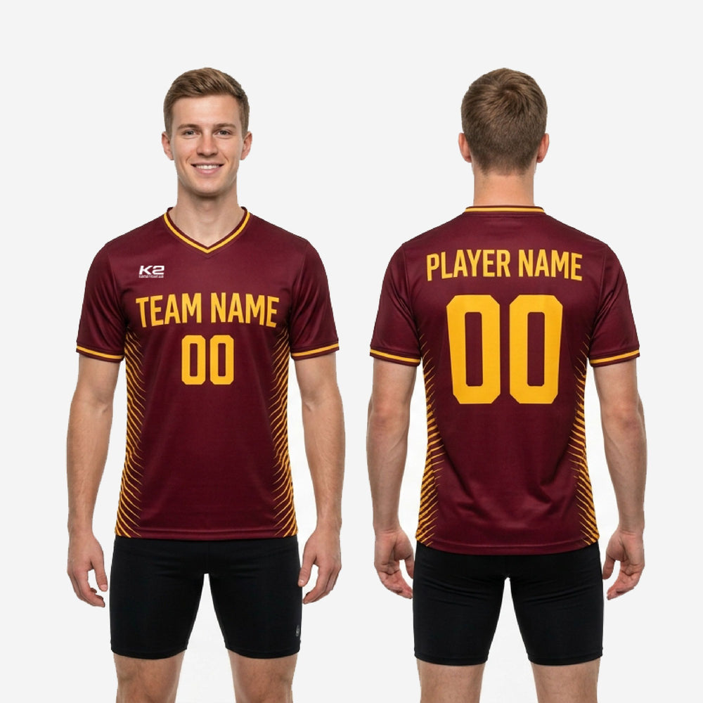 Sublimated Mens Custom Training Jersey - Maroon Stripe