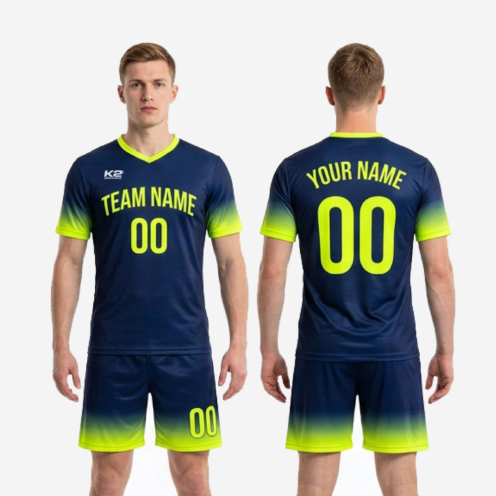 Men's Soccer Team Uniforms - Custom Navy Gradient Kit