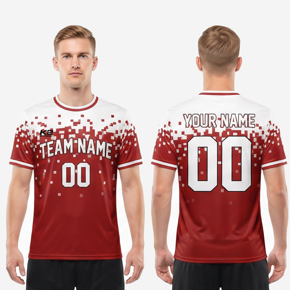 Men's Soccer Team Jerseys - Custom Dark Red, Full Sublimation