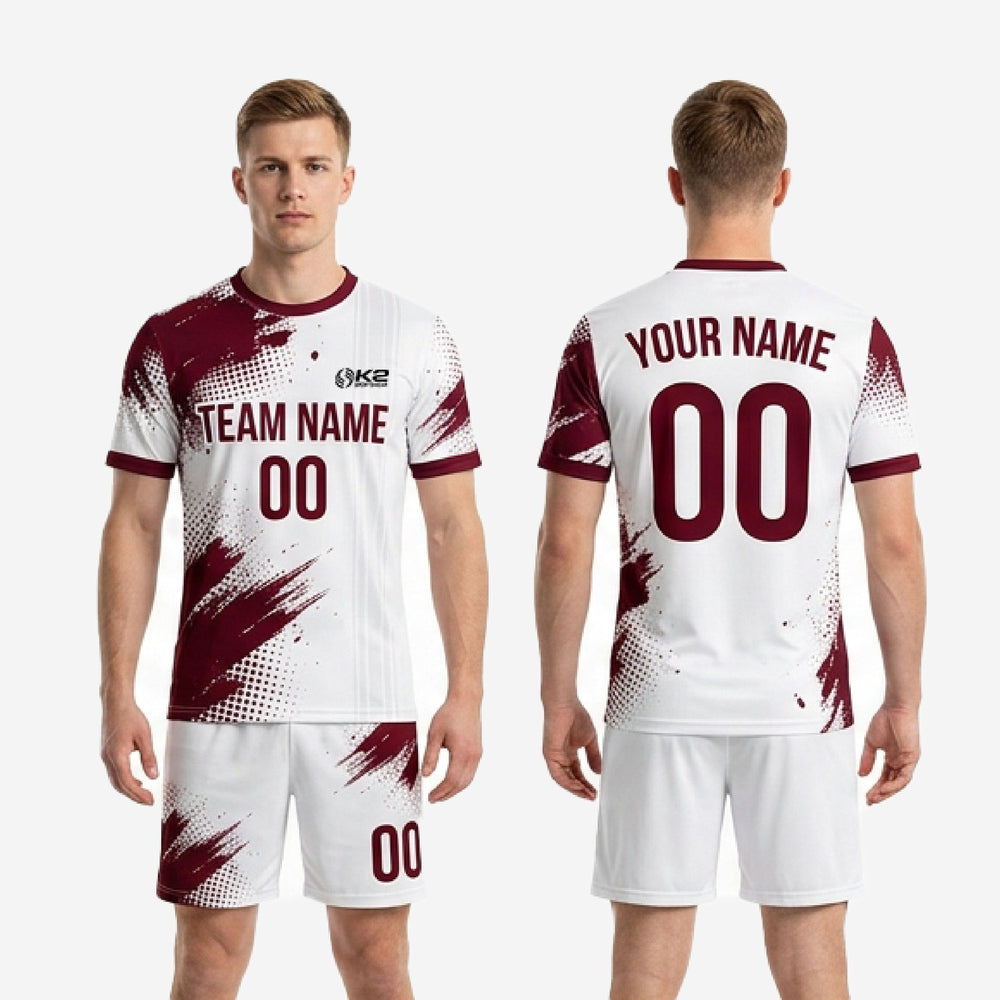 Men's Soccer Team Uniforms - Custom Maroon, Full Dye