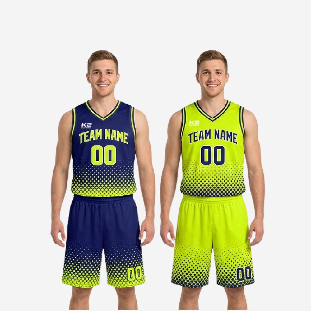 Custom Navy and Gold Reversible Basketball Uniforms - Two Looks for the Season