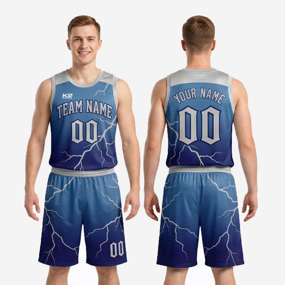 Navy Blue Basketball Uniform - Custom Blue with Player Numbers