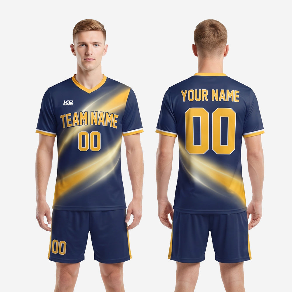Navy Blue & Gold Soccer Uniform Kit | Top Soccer Uniforms