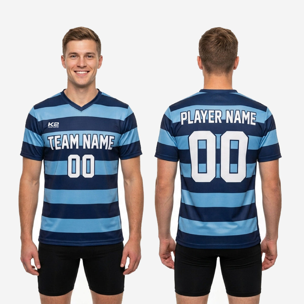 Stripe Blue and White Training Jersey | Custom Full Sublimation