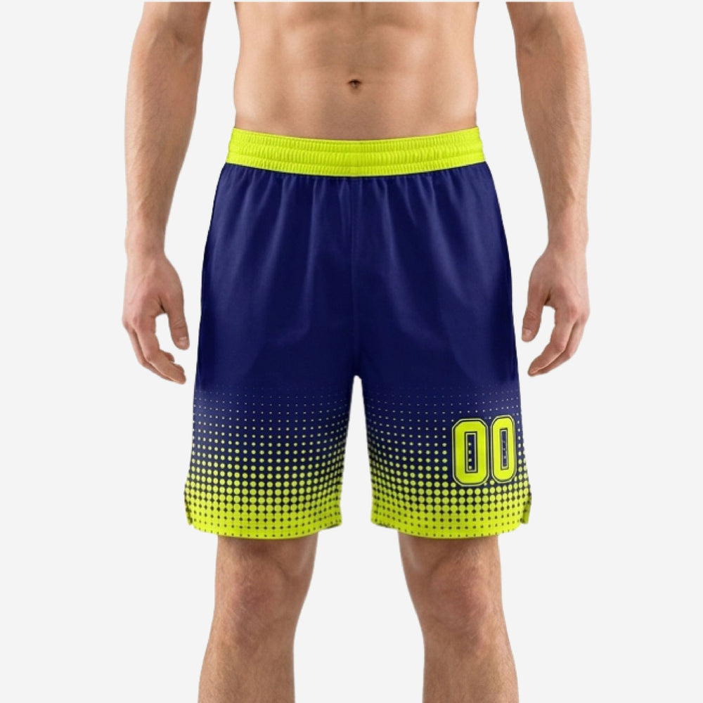 Custom Navy and Gold Basketball Shorts for Club Teams - Player Numbers