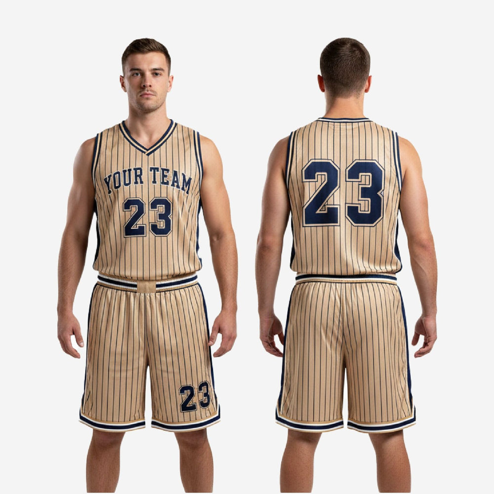 Custom Navy and Gold Basketball Uniforms | 2-Piece Team Set