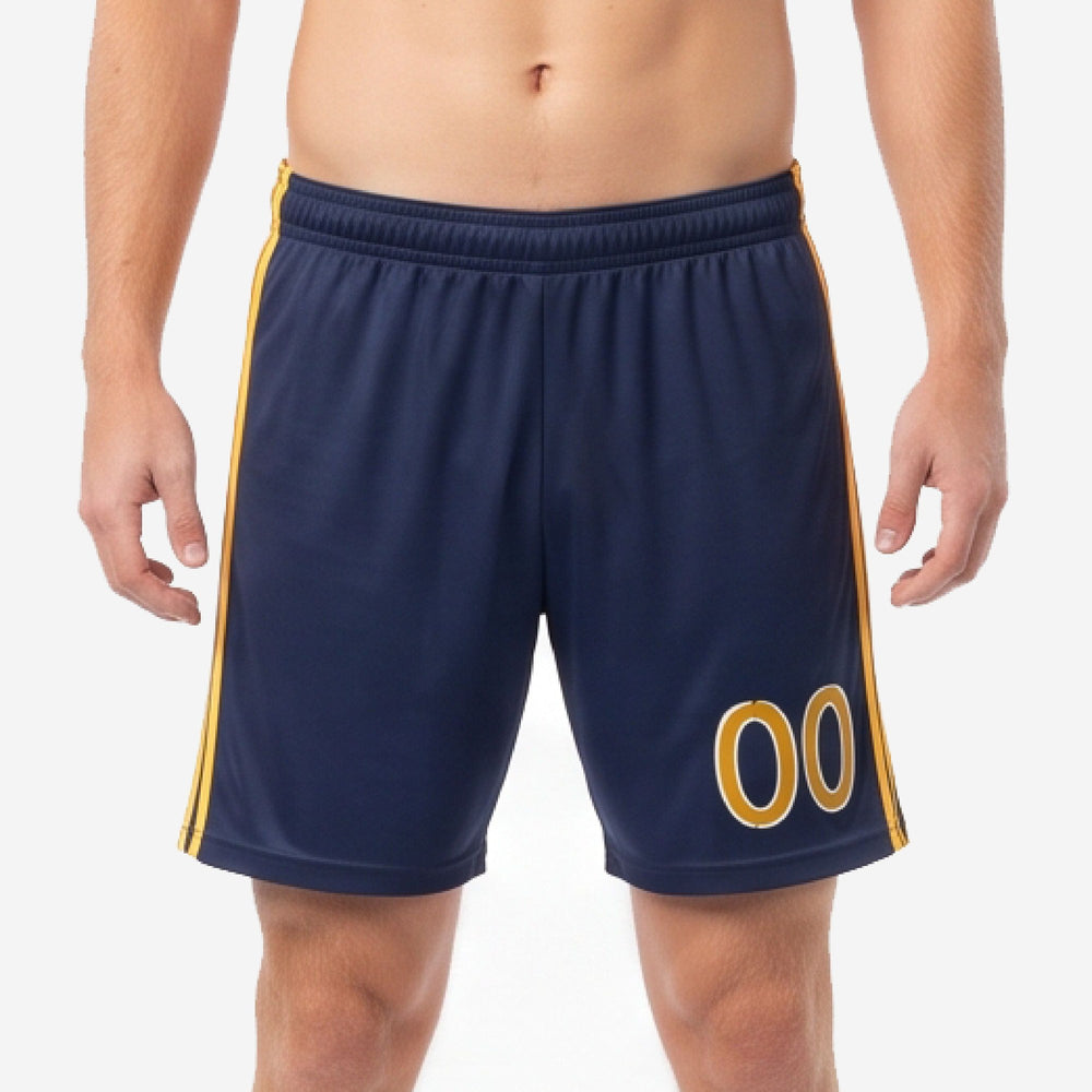 Navy/Gold Custom Navy and Gold Soccer Shorts | Team Numbers