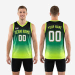 Size and specification chart for custom neon basketball jersey covering youth and adult sizes with measurement guide for roster ordering