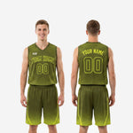 Size and spec reference chart for custom neon green basketball uniforms in youth and adult sizing