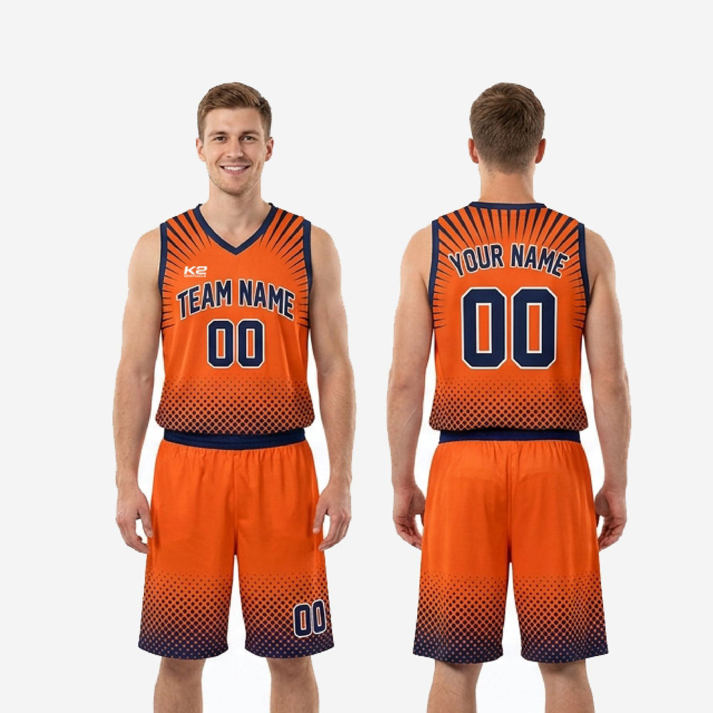 Vivid Orange Custom Orange Basketball Uniform - Names and Numbers