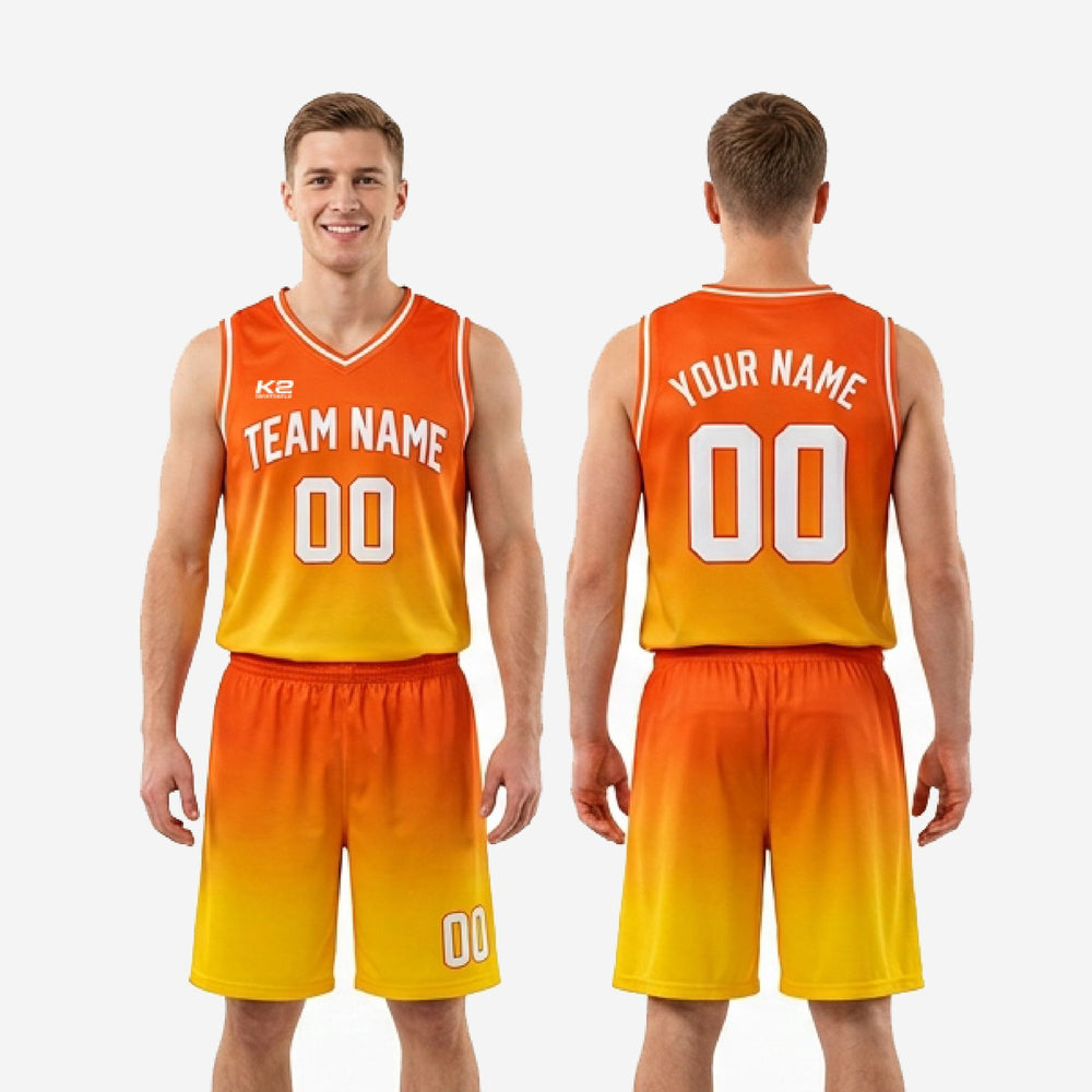 Orange Basketball Uniform - Custom Jersey and Shorts Combo