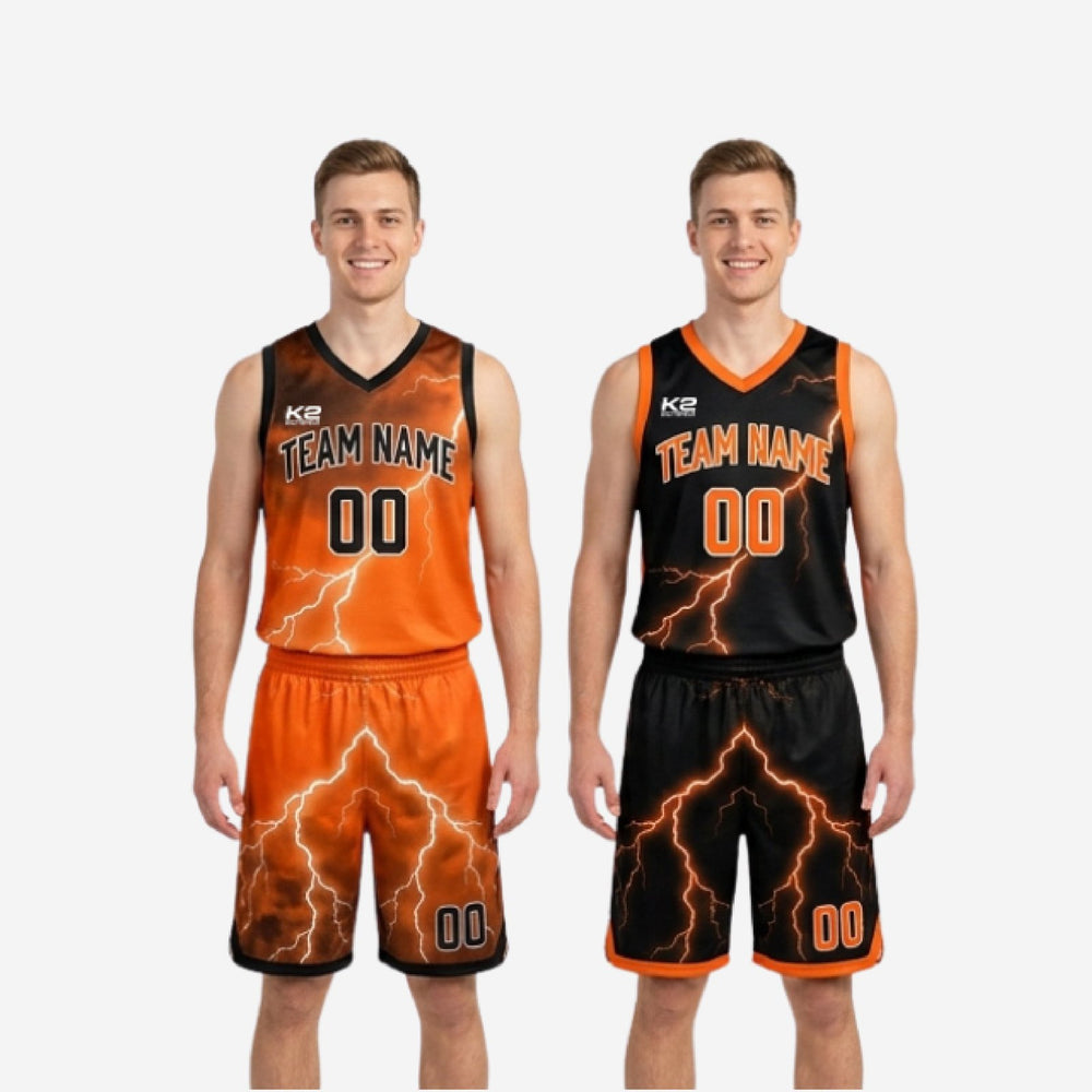 Orange/Black Custom Reversible Basketball Uniforms | Two Looks in One