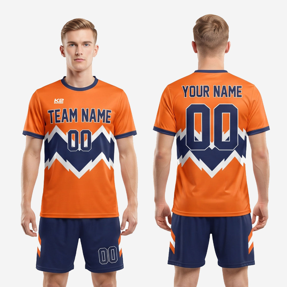 Orange Navy Colorway - Custom Orange Soccer Uniform Sets