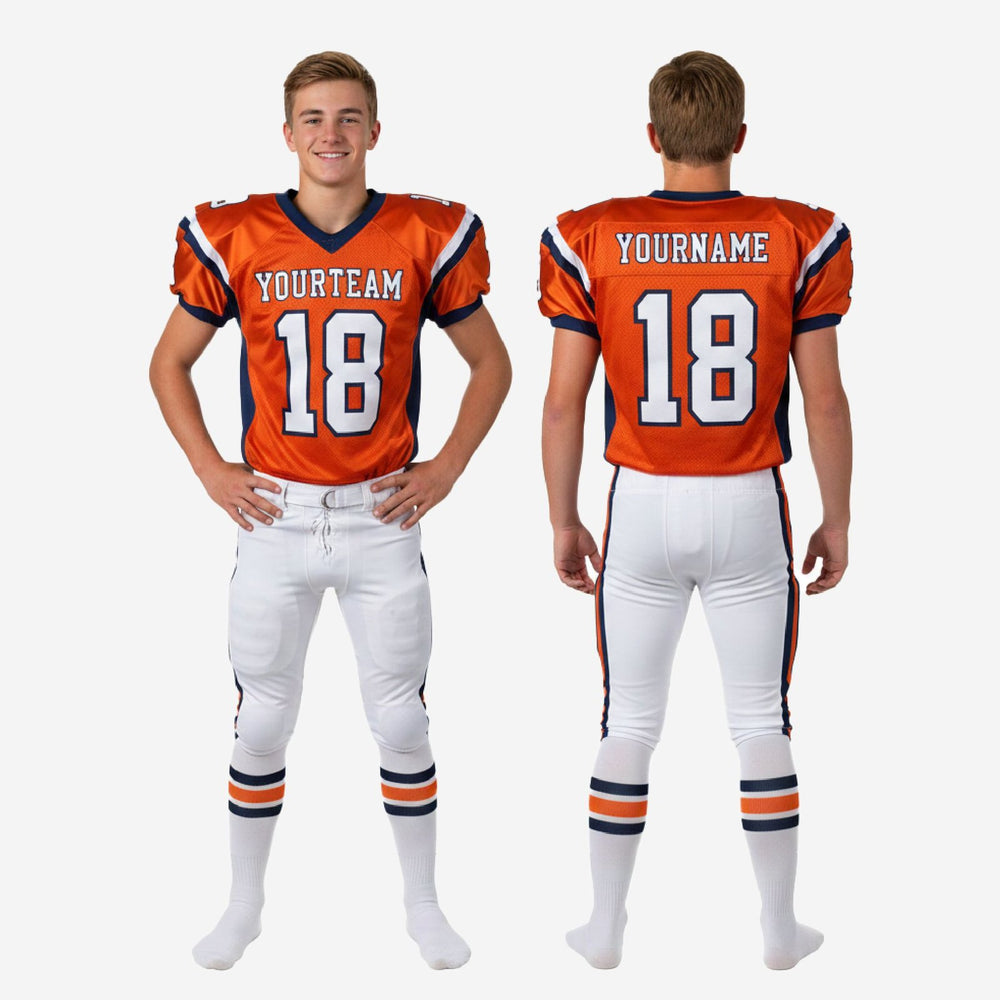 Orange Youth Football Camp Uniforms - Custom Team Uniforms Combo