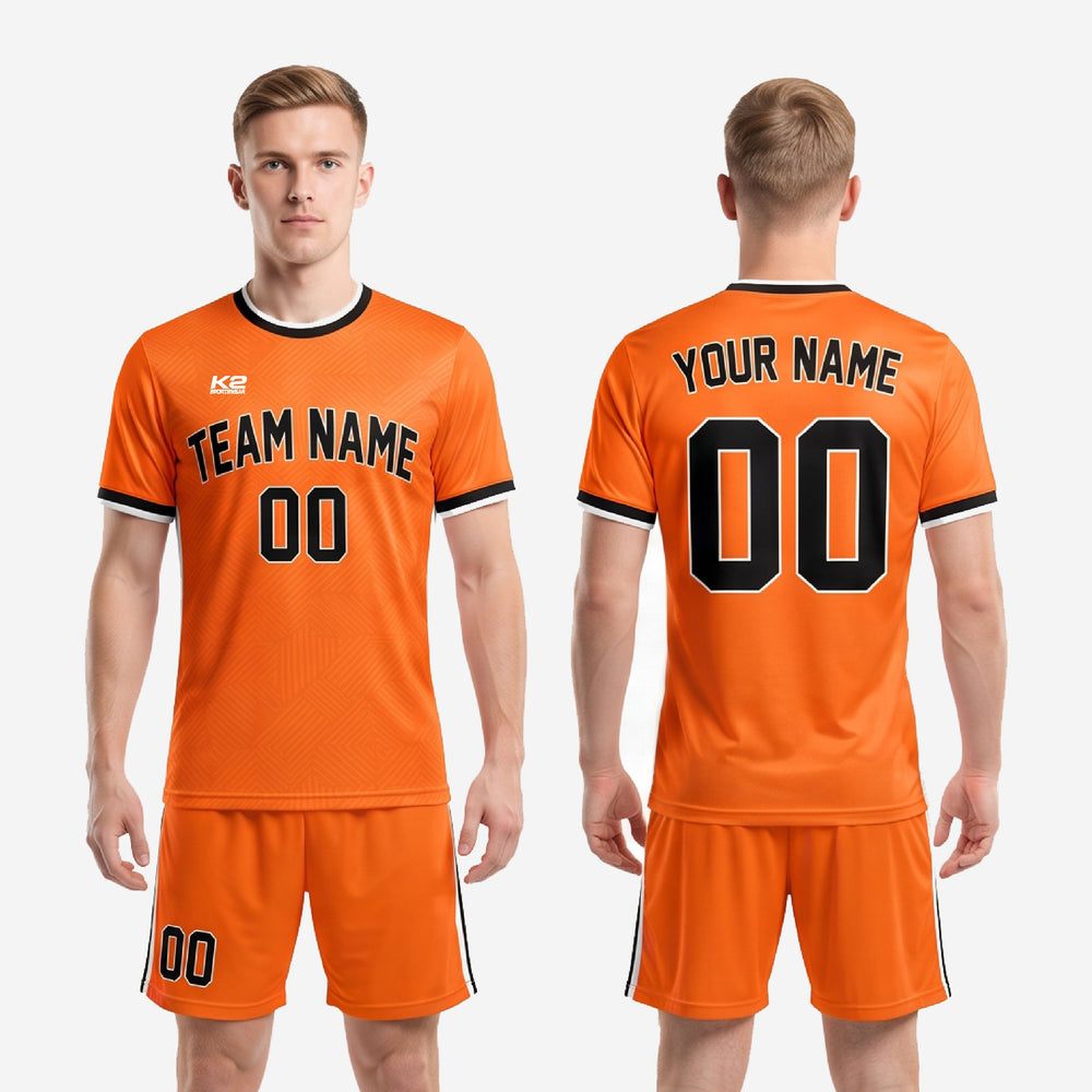 Orange & Black Custom Kits Soccer Uniform | Sublimated Team Set