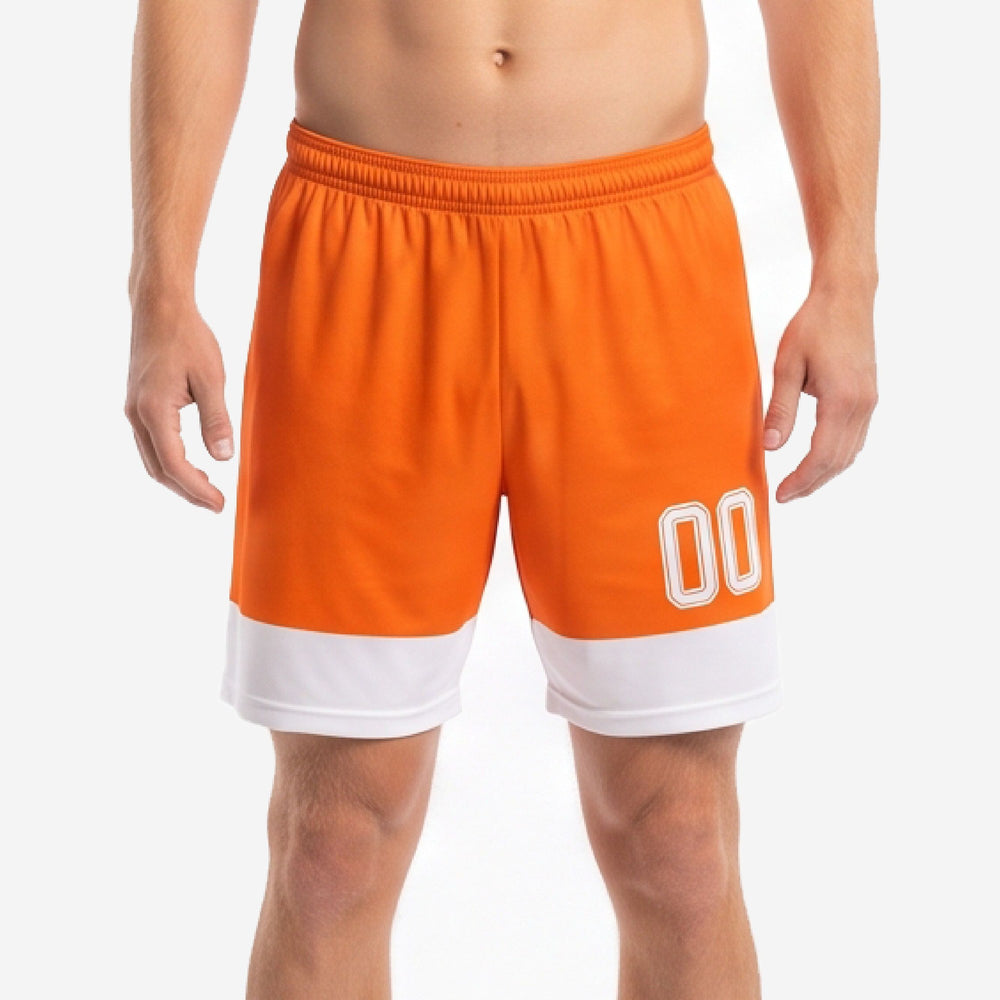 Orange White Colorway - Custom Mens Soccer Shorts