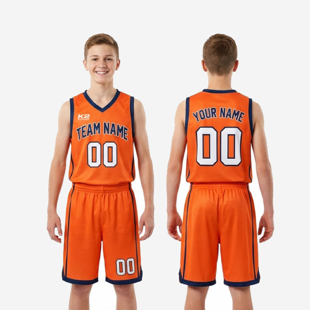 Orange Youth Basketball Uniforms | Custom Names and Numbers