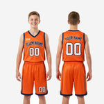 Size and specification sheet for orange youth basketball uniforms showing youth sizing range for full roster orders