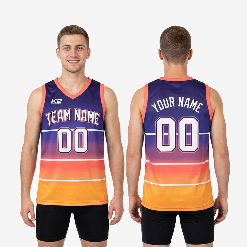 Custom Purple and Gold Basketball Jerseys - Tournament Jersey