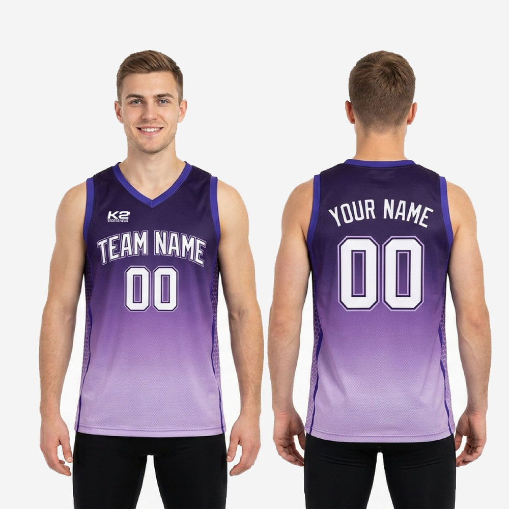 Purple Basketball Jerseys - Custom Gradient with Player Numbers