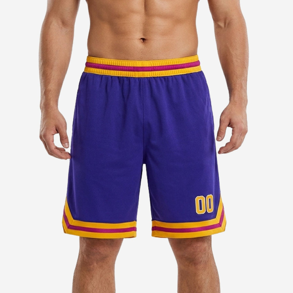 Purple and Gold Colorway - Custom Purple Basketball Shorts