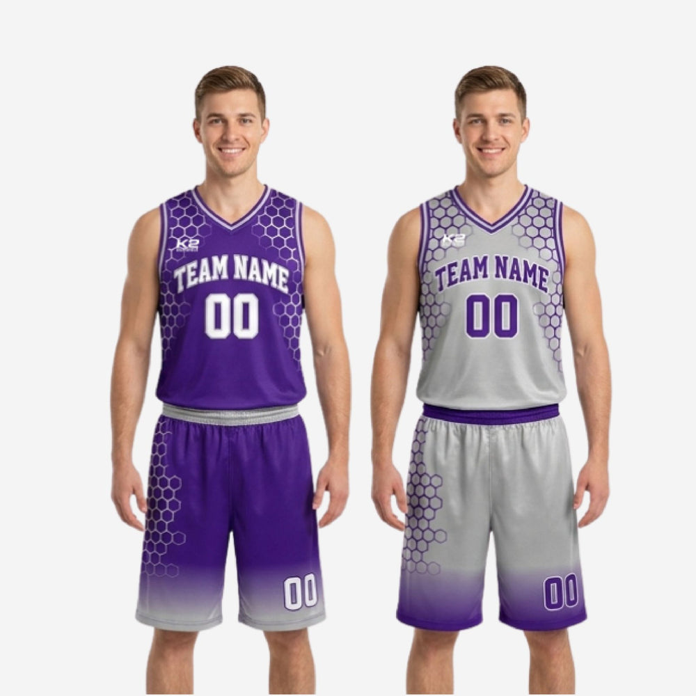 Custom Purple Reversible Basketball Uniforms - Jersey and Shorts