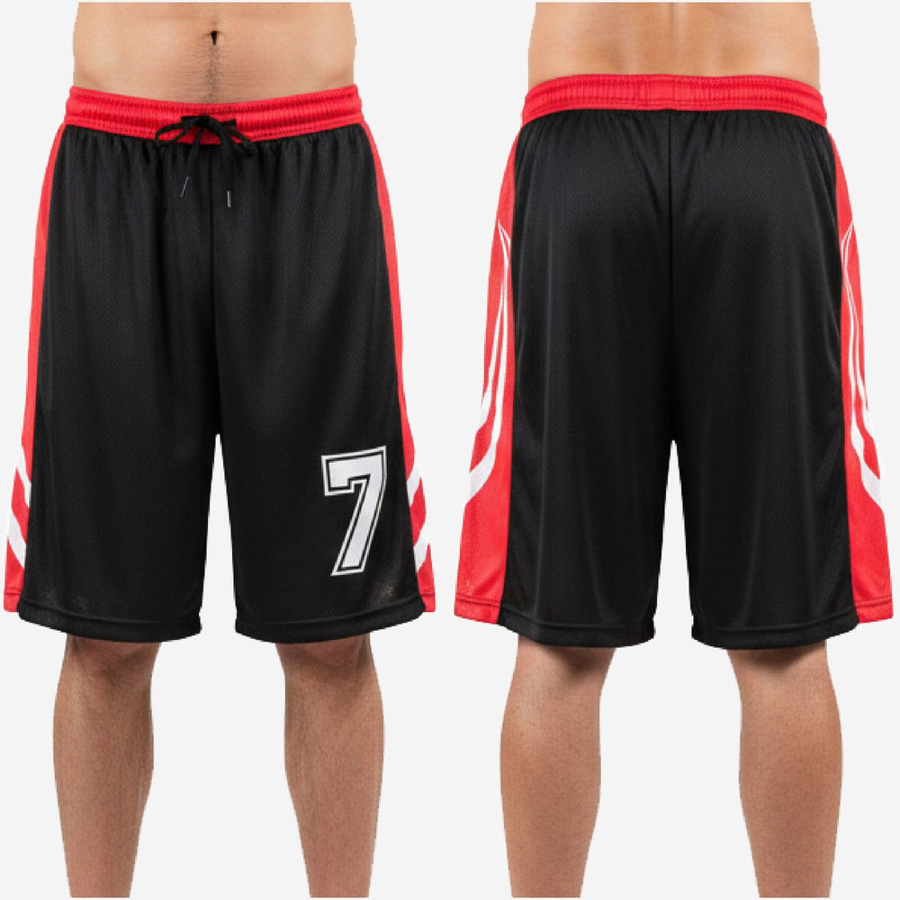 Custom Red and Black Basketball Shorts - Approved Before Printing