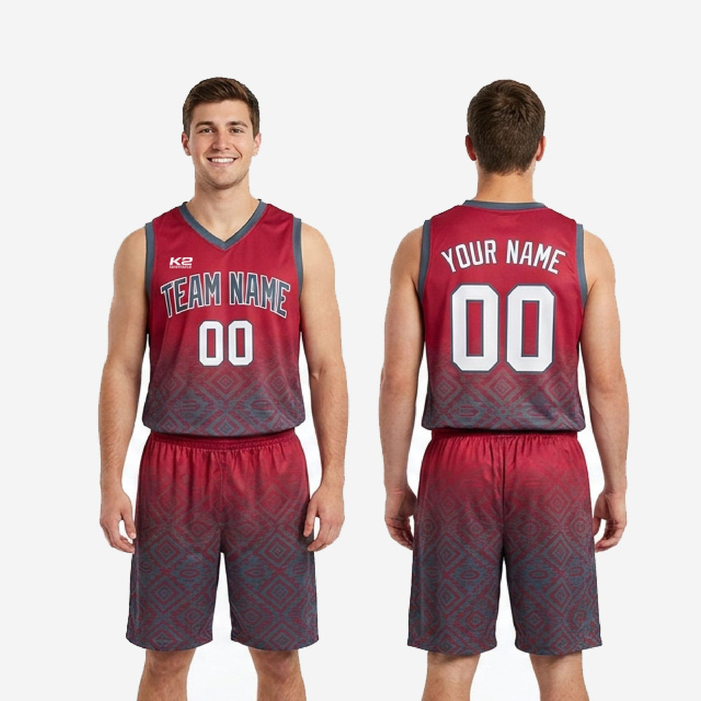 Custom Red and Black Basketball Uniforms - Tournament Set