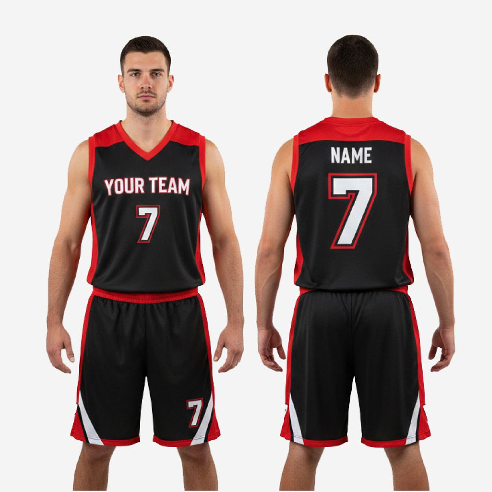 Custom Red and Black Basketball Uniforms for Leagues - 2-Piece Set