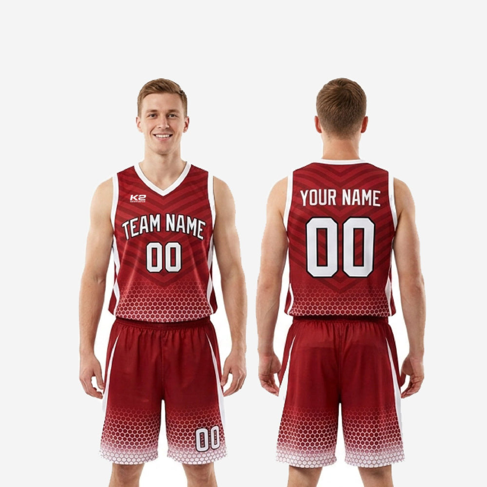 Red and White Basketball Uniforms - Custom Sets for Full Rosters